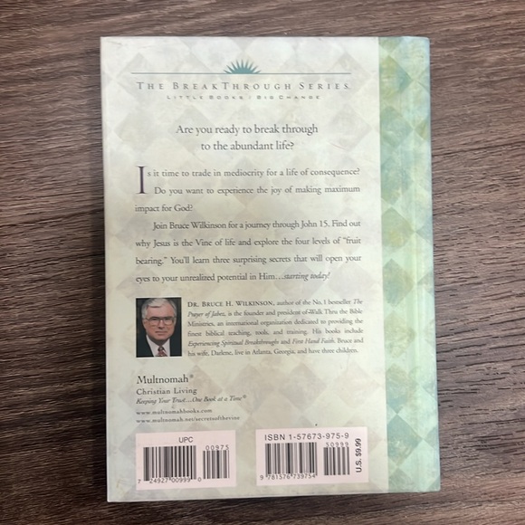 2 Bruce Wilkinson books, Secret of the Vine & The Prayer of Jabez - Picture 3 of 5
